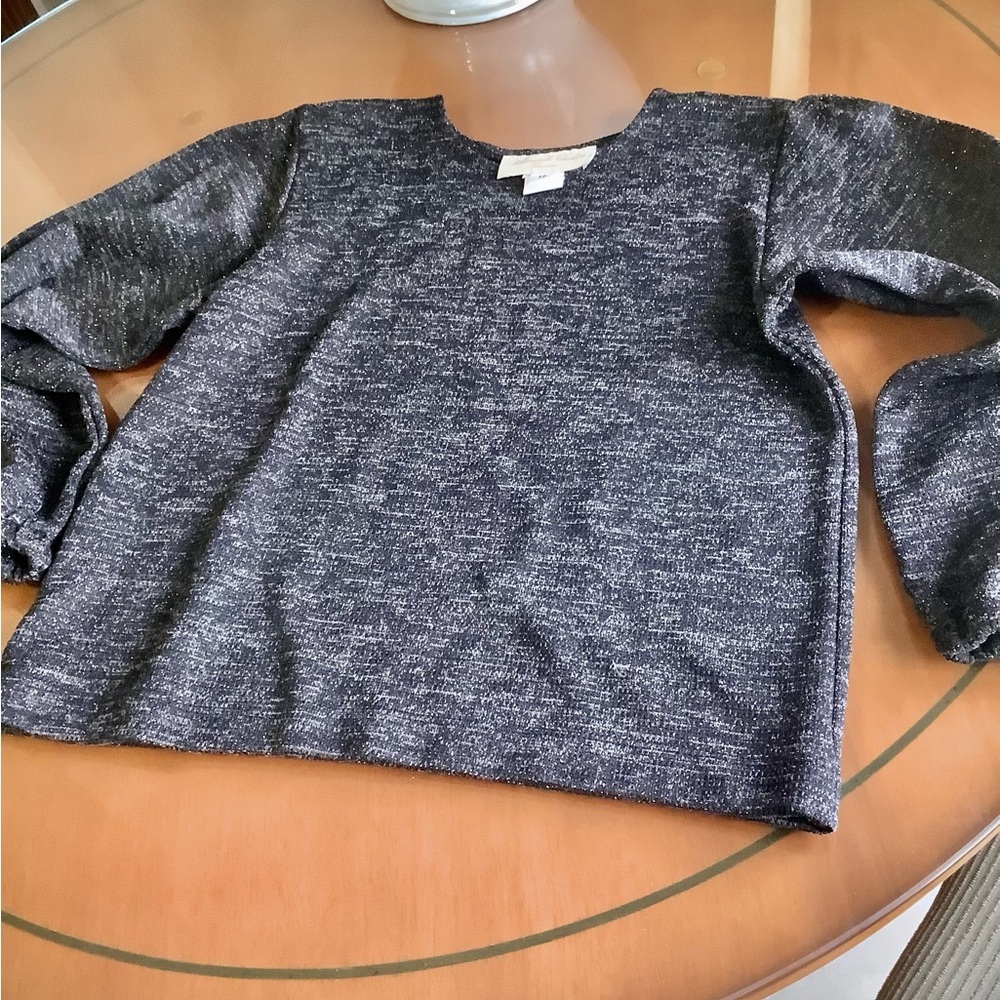3👚X25🩳KIDS GRAY BLACK AND GOLD MELANGE SWEATER 
FOR GIRL